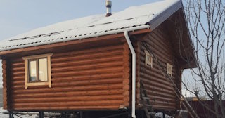 Баня из оцилиндрованного бревна под ключ в Новодвинске - от 134784 рублей