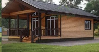 Проект одноэтажного дома из бруса с террасой - Строительство в Новодвинске от Строй-Нвд от 134784 руб.